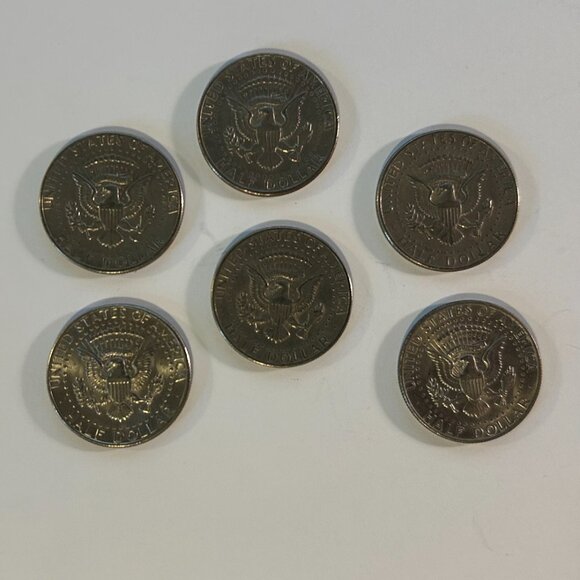 Set of 6 1974 Kennedy Half Dollar D Mint RARE 50 C Coins | 1974-D Double Die Obv - Picture 2 of 4